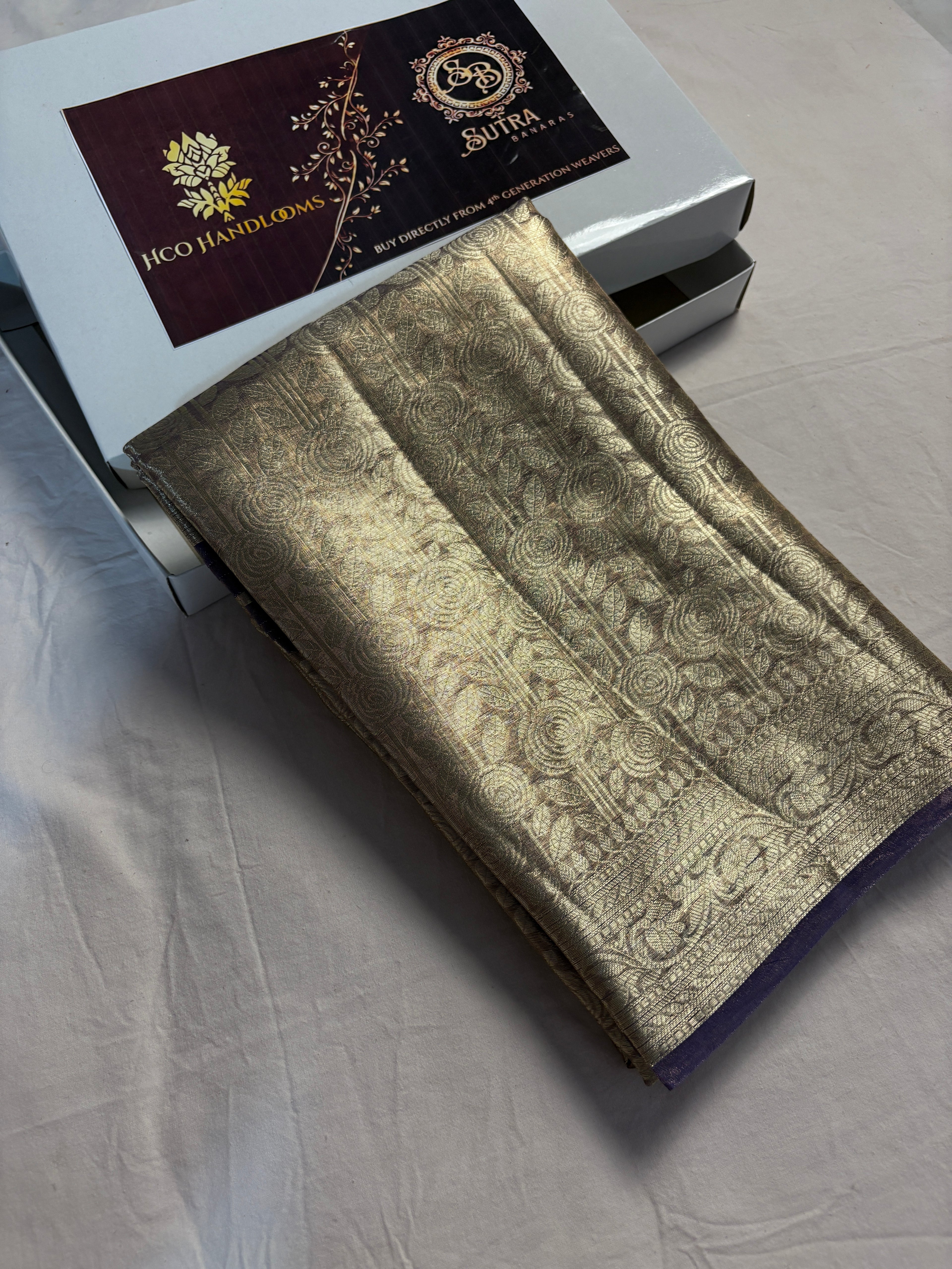 Pure Tissue Silk Tanchui Brocade Handloom Banarasi Saree