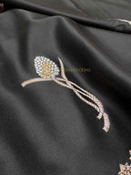 Premium Mashru Katan Silk Floral Motifs Banarasi Saree