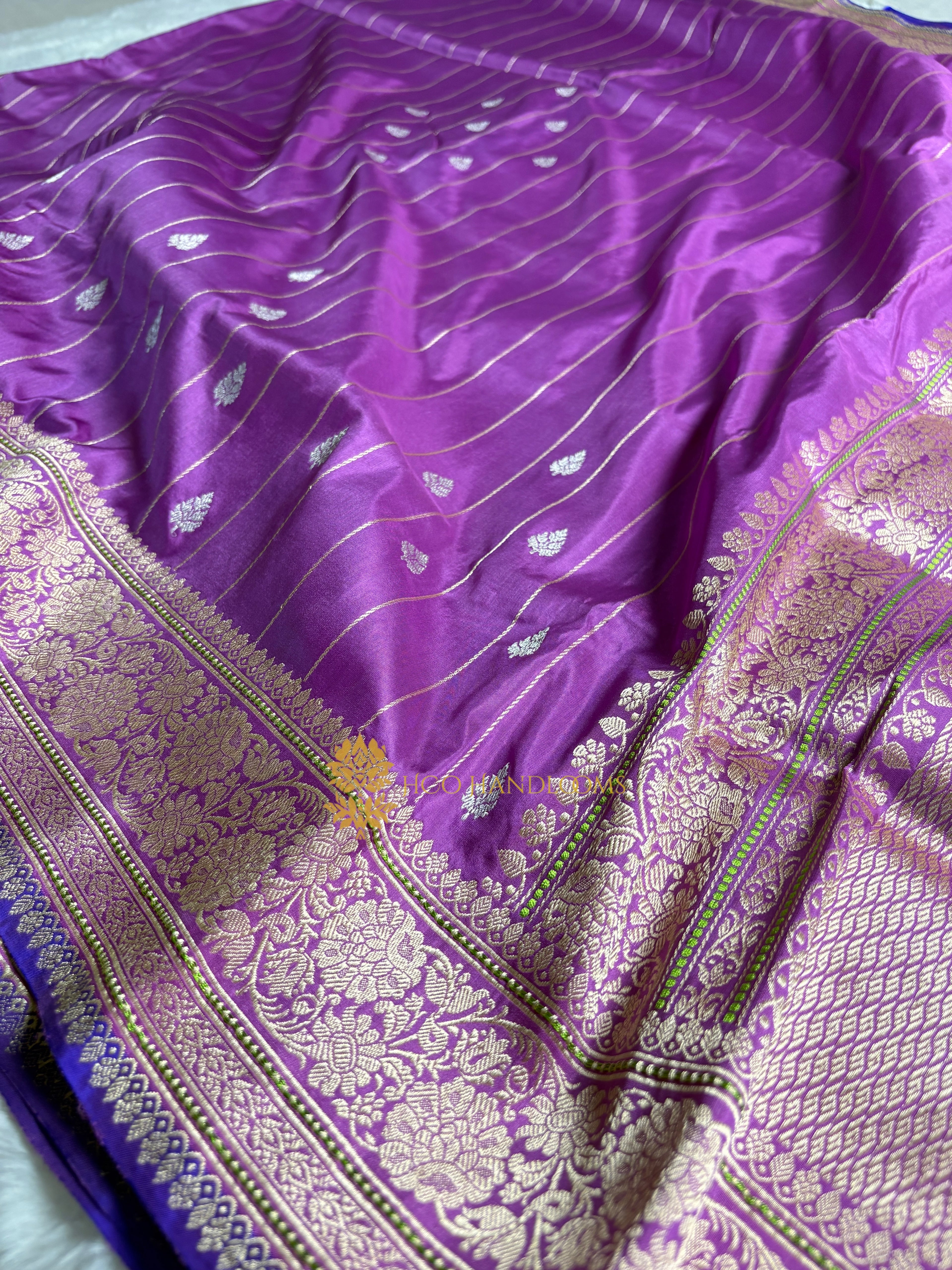 Pure Katan Silk Handloom Banarasi Saree - All Over Kadhua Motifs