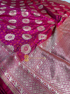 Pure Katan Silk Handloom Banarasi Saree - All Over Jangla