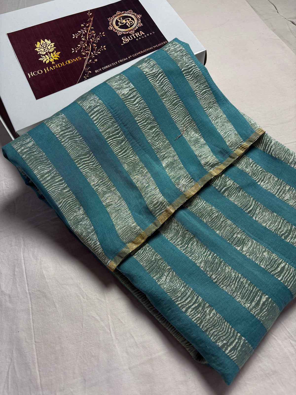 Pure Moonga Crush Tissue Silk Handloom Banarasi Saree