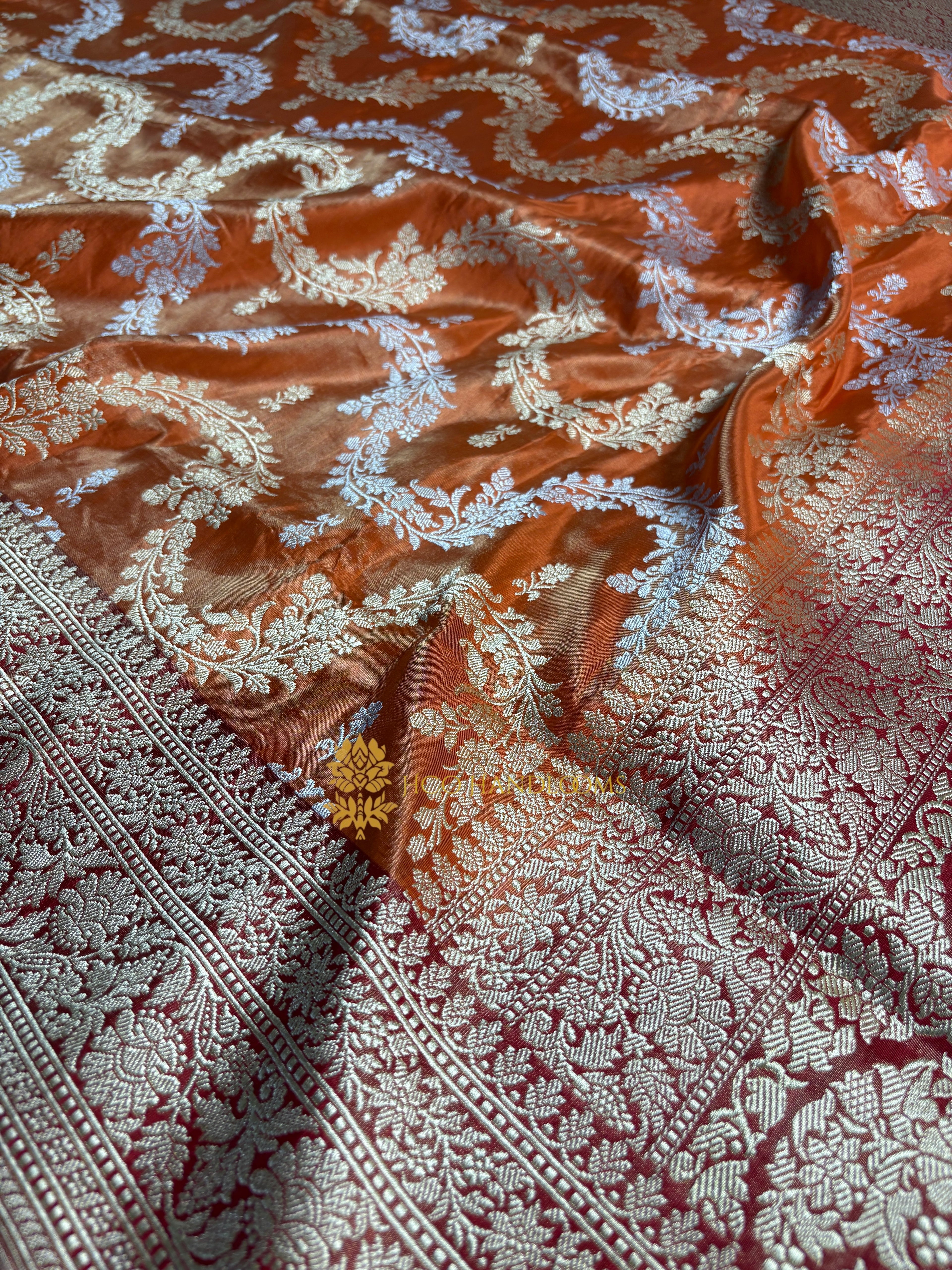 Pure Tissue Sik Handloom Banarasi Saree - All Over Lahariya Pattern