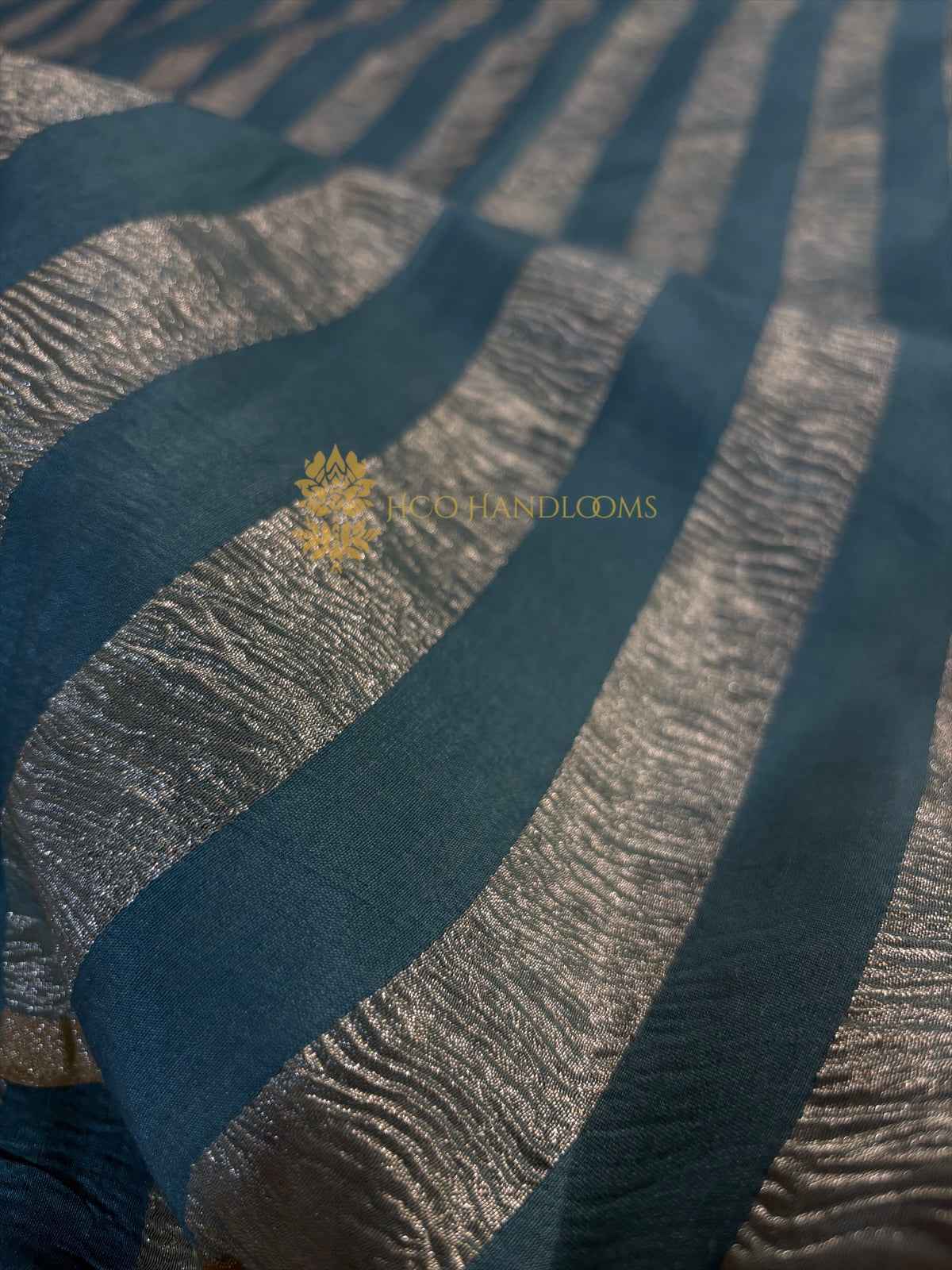 Pure Moonga Crush Tissue Silk Handloom Banarasi Saree