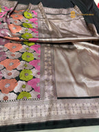 Nita Ambani In Premium Mashru Katan Silk Banarasi Saree - All Floral Motifs With Meenakari