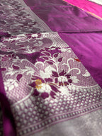 Pure Katan Silk Handloom Banarasi Saree - All Over Jangla