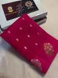 Pure Raw Mango Silk Handloom Banarasi Saree - All Over Kadhua Motifs