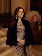Nita Ambani In Premium Mashru Katan Silk Banarasi Saree - All Floral Motifs With Meenakari