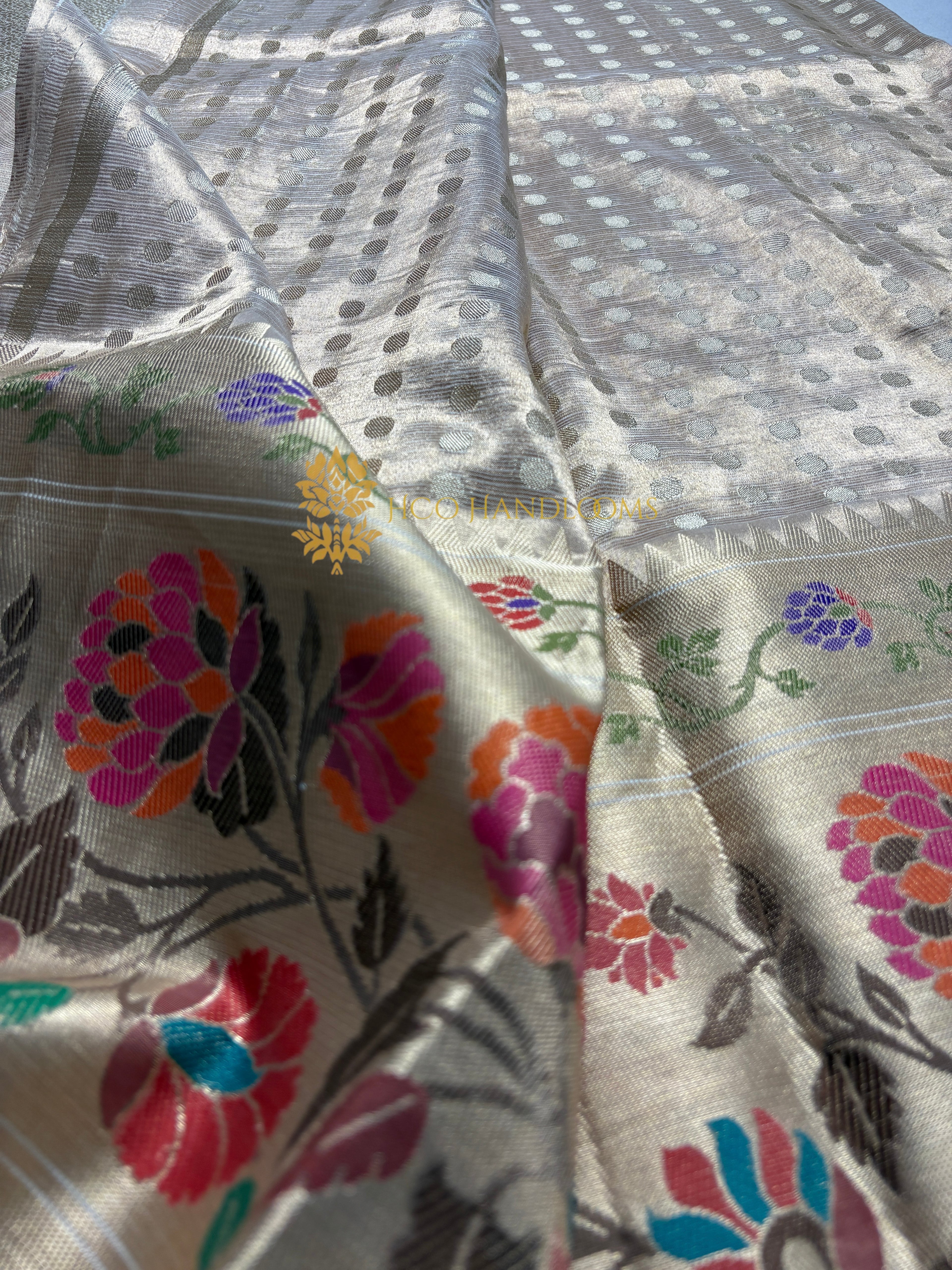 Pure Tissue Silk Handloom Meenakari Banarasi Saree