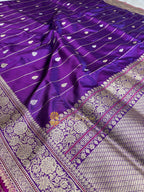 Pure Katan Silk Handloom Banarasi Saree - All Over Kadhua Motifs