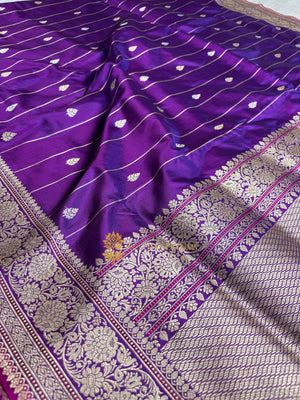 Pure Katan Silk Handloom Banarasi Saree - All Over Kadhua Motifs
