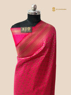 Hot Pink Premium Soft Katan Silk Tanchui Brocade Banarasi Saree