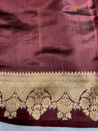 Pure Mango Katan Silk Handloom Banarasi Saree - All Over Kadhua Motifs