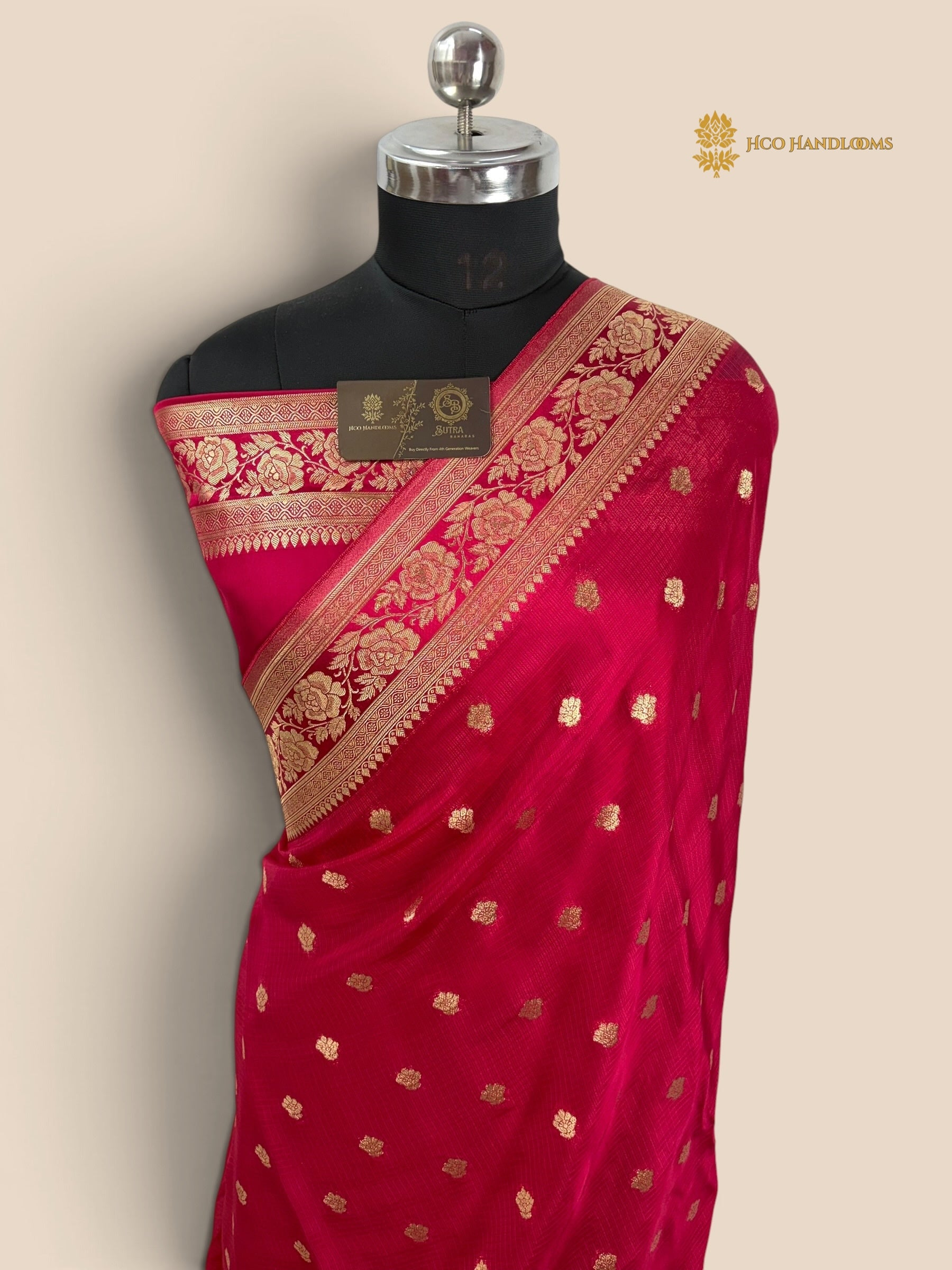 Premium Mashru Crepe Banarasi Saree - All Over Motifs