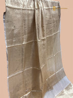 Gold Pure Molten Tissue Silk Tanchui Brocade Handloom Banarasi Saree
