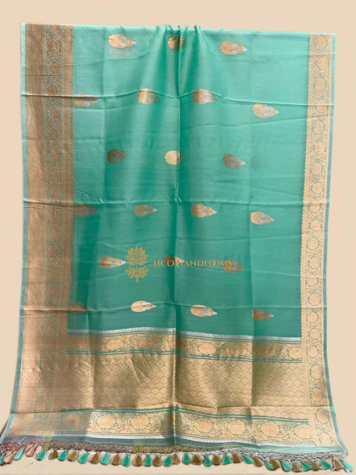 Pure Kora Silk Handloom Banarasi Saree - Meenakari Kadhua Motifs