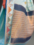 Premium Mashru Crepe Silk Banarasi Saree - All Over Motifs With Meenakari Border