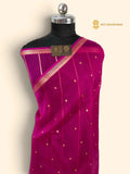 Pink Pure Kora Silk Handloom Banarasi Saree - All Over Small Buti