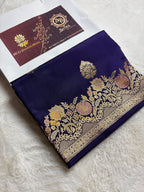 Pure Mango Katan Silk Handloom Banarasi Saree - All Over Kadhua Motifs