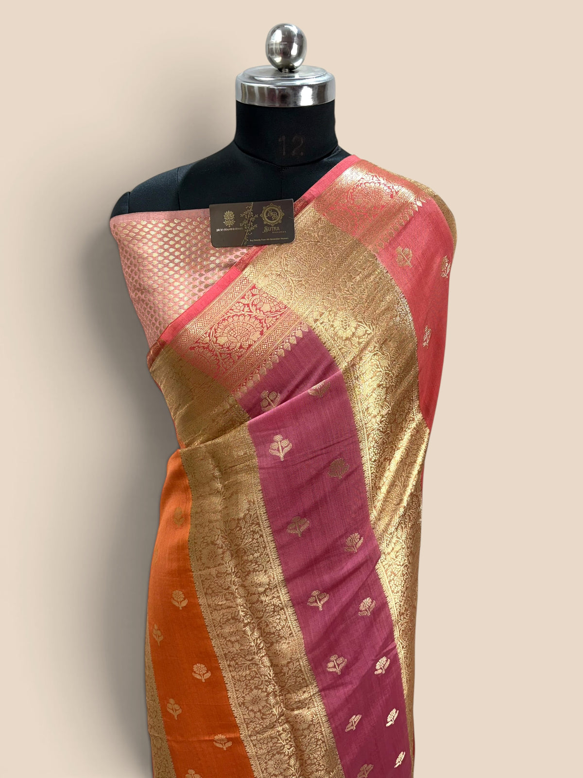 Pure Chiniya Silk Handloom Banarasi Saree - Dual Design
