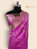 Lavish Pink Pure Katan Silk Handloom banarasi saree - All Over Kadhua Motifs