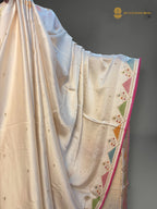 Premium Mashru Crepe Silk Banarasi Saree - All Over Motifs With Meenakari Border