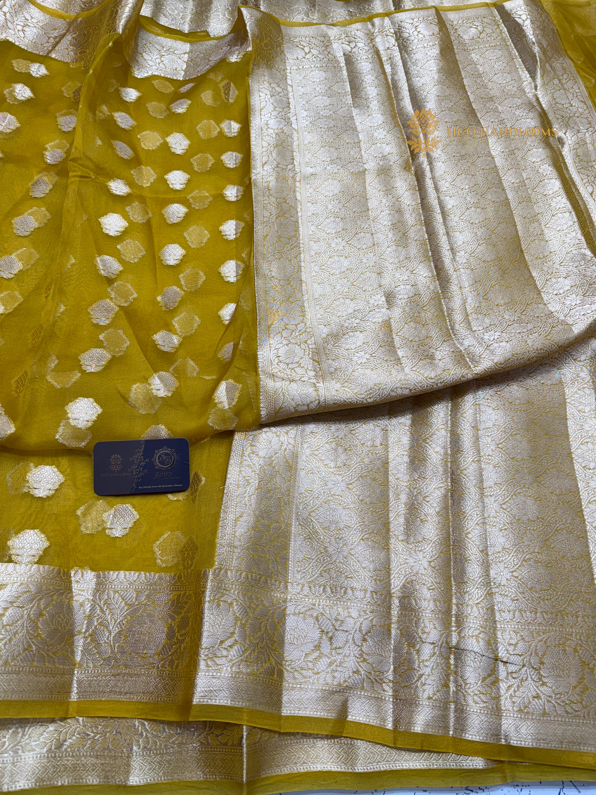 Pure Kora Silk Handloom Banarasi Saree - All Over Motifs