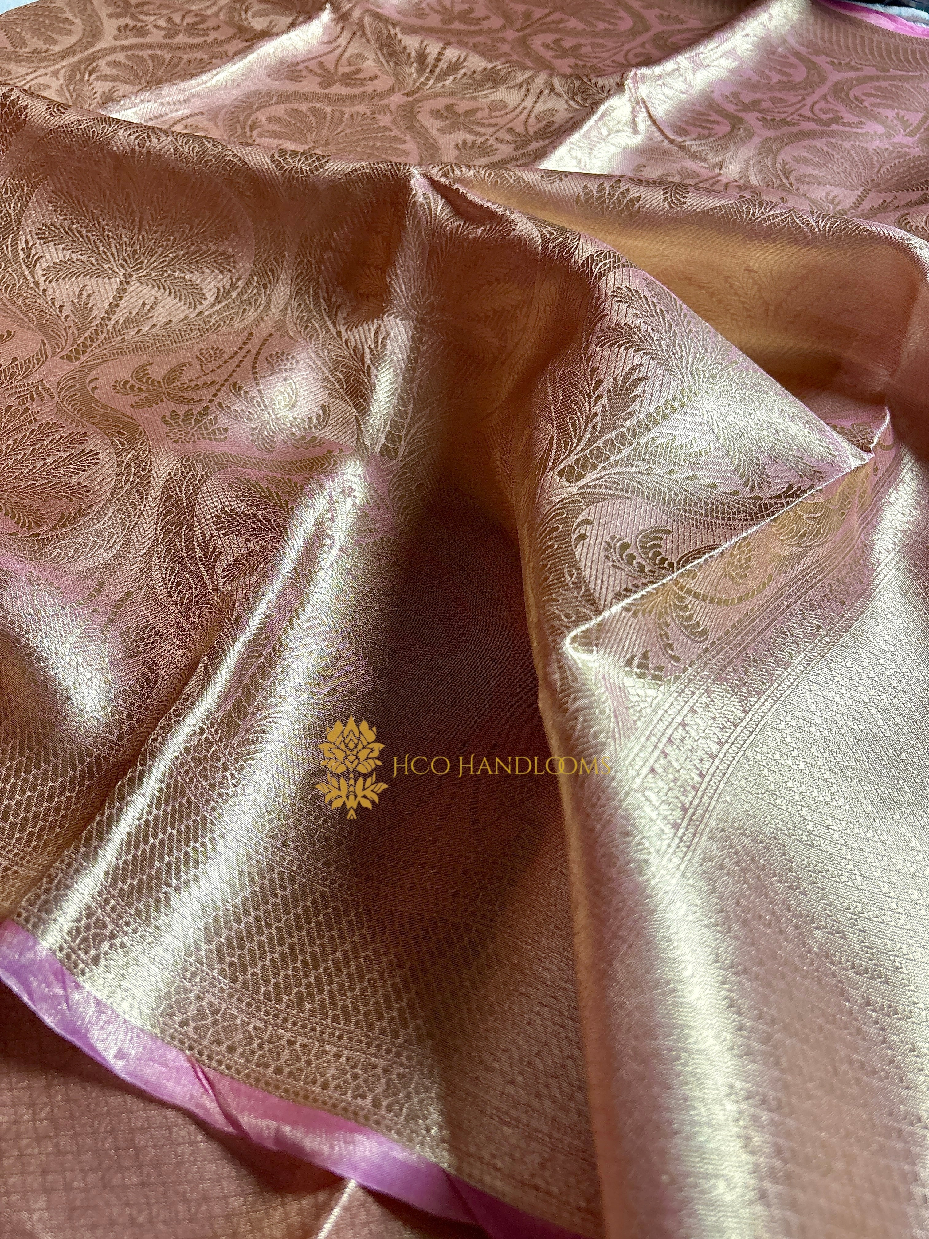 Pure Tissue Silk Tanchui Brocade Handloom Banarasi Saree