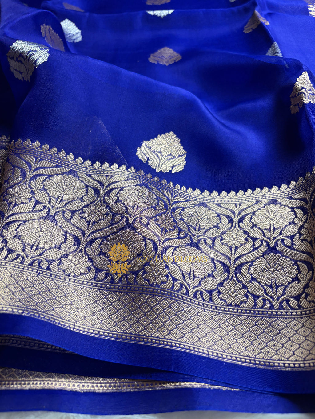 Pure Mango Katan Silk Handloom Banarasi Saree - All Over Kadhua Motifs