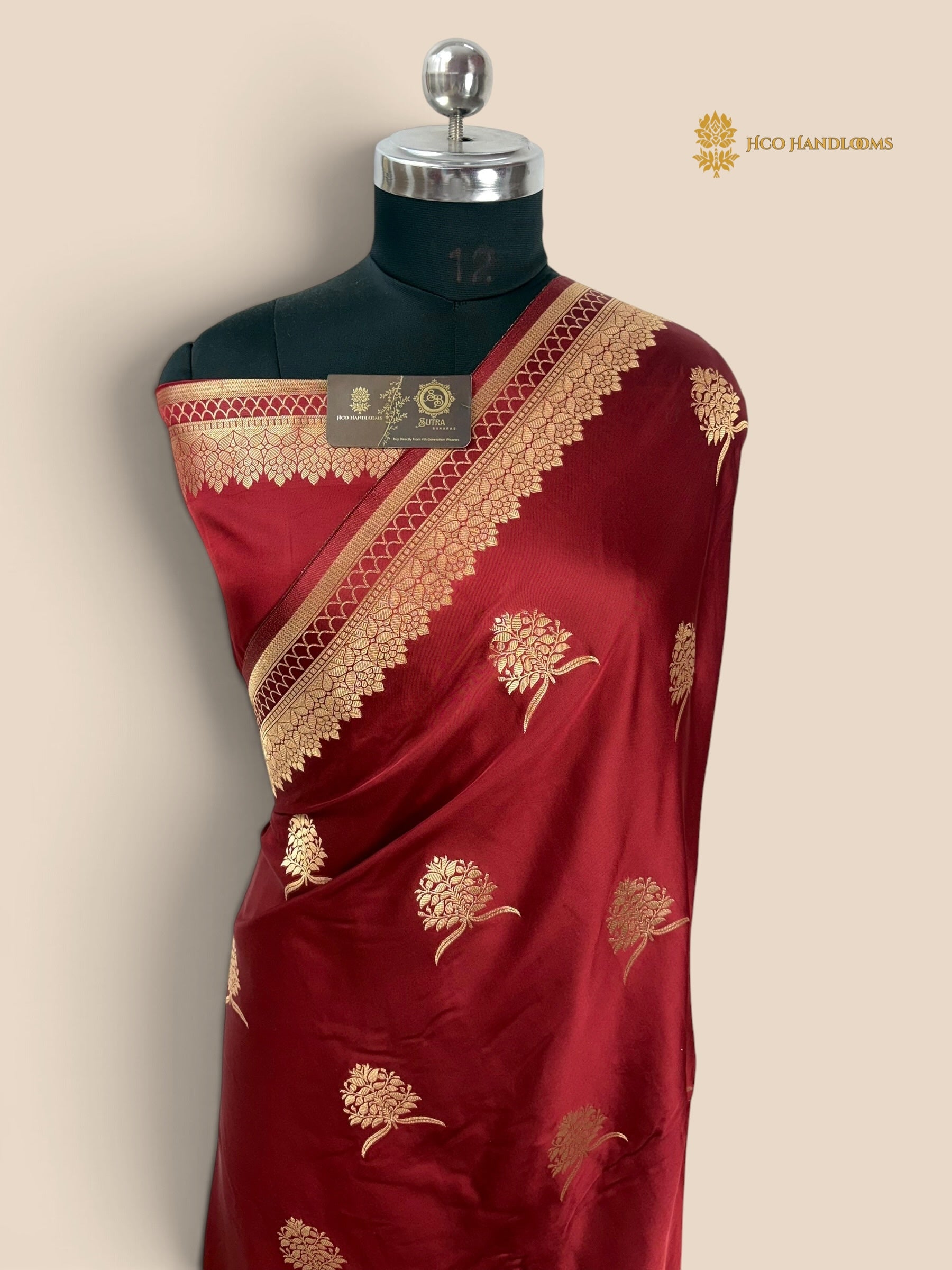 Premium Mashru Crepe Banarasi Saree - All Over Motifs