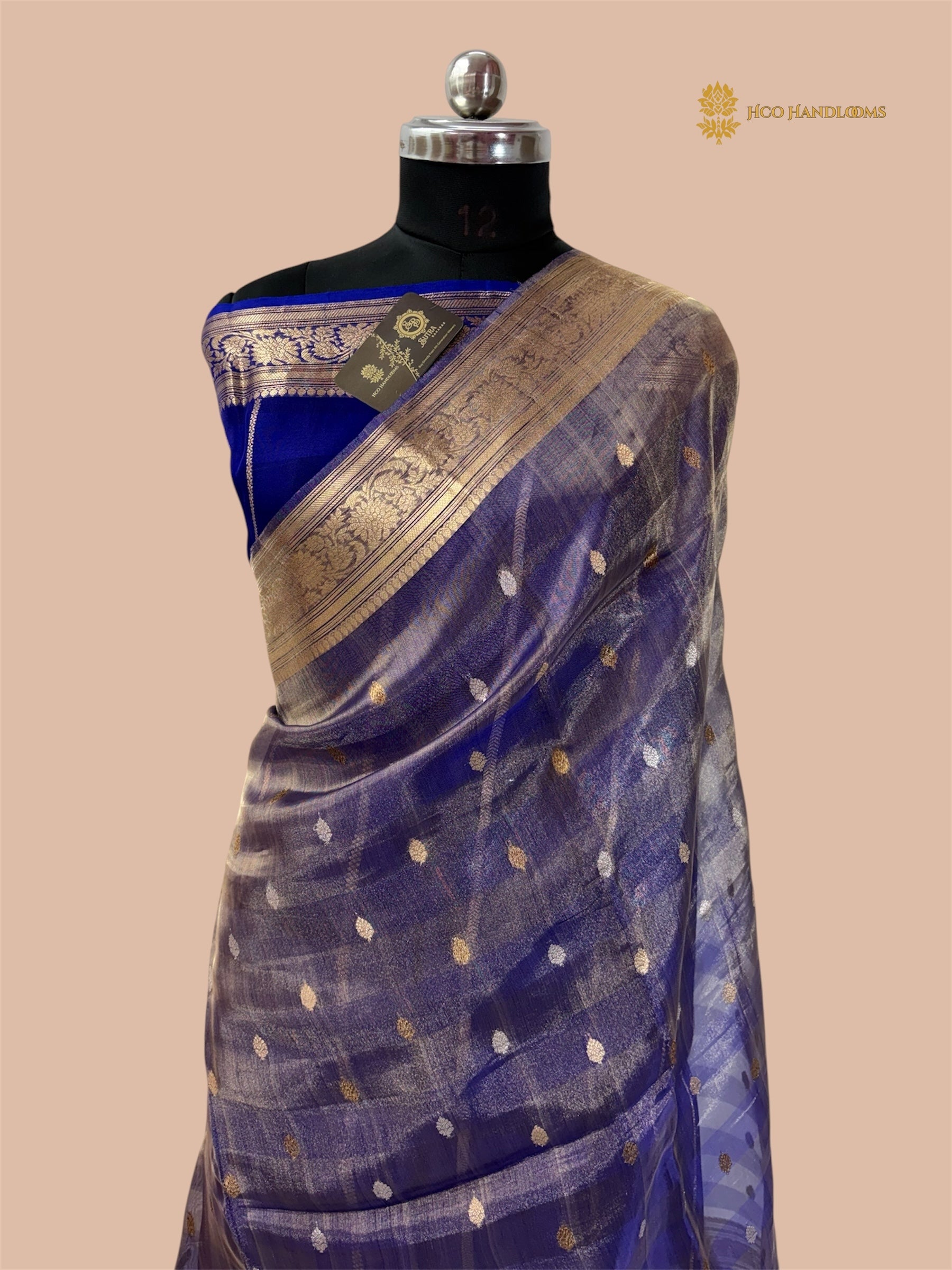 Pure Tissue Silk Handloom Banarasi Saree - All Over Kadhua Sona Roopa Motifs