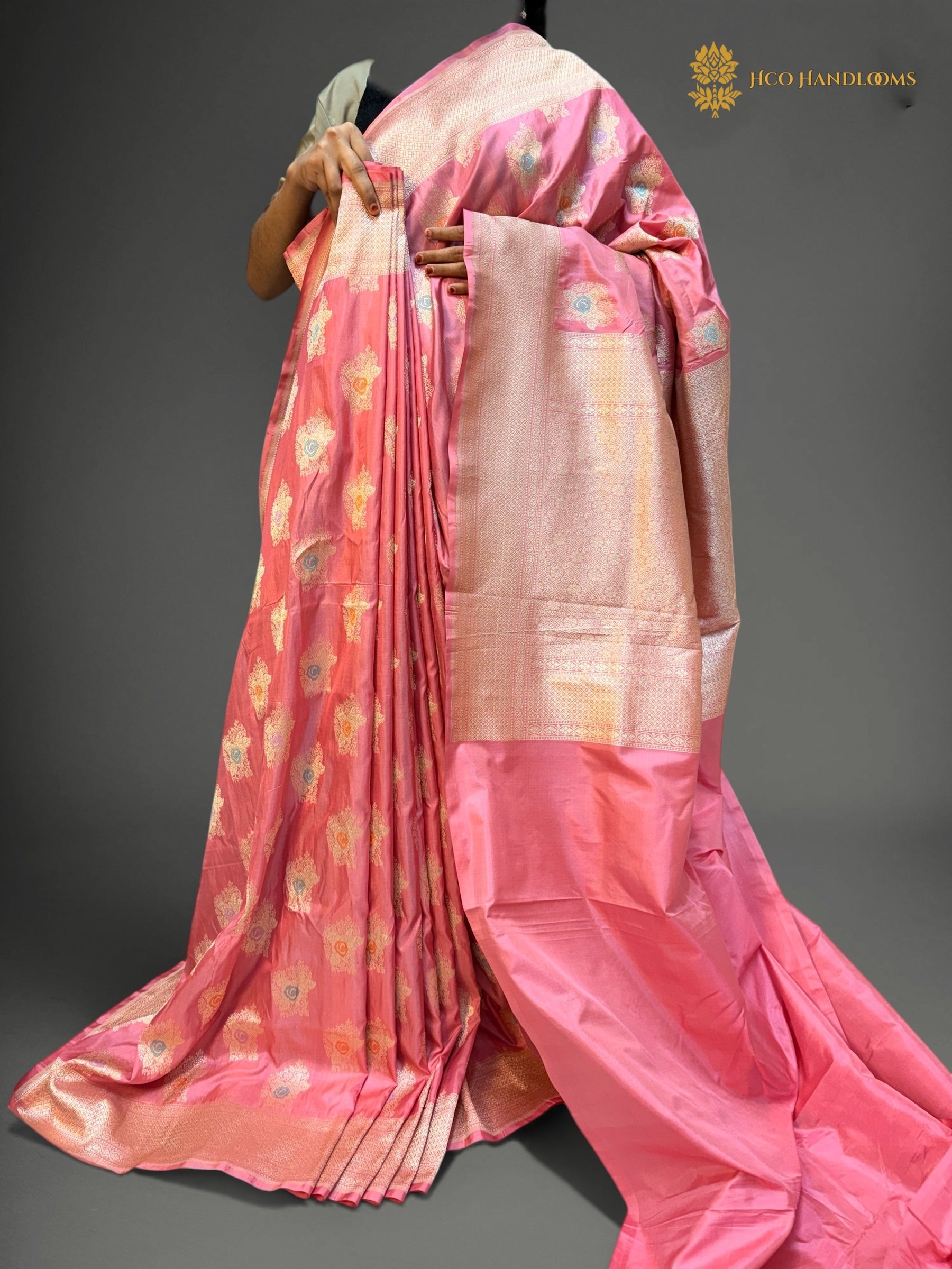 Pure Katan Silk Handloom Banarasi Saree - All Over Meenakari Jangla