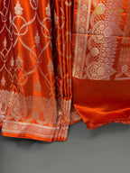 Premium Mashru Katan Silk Banarasi Saree - All Over Jaal Pattern