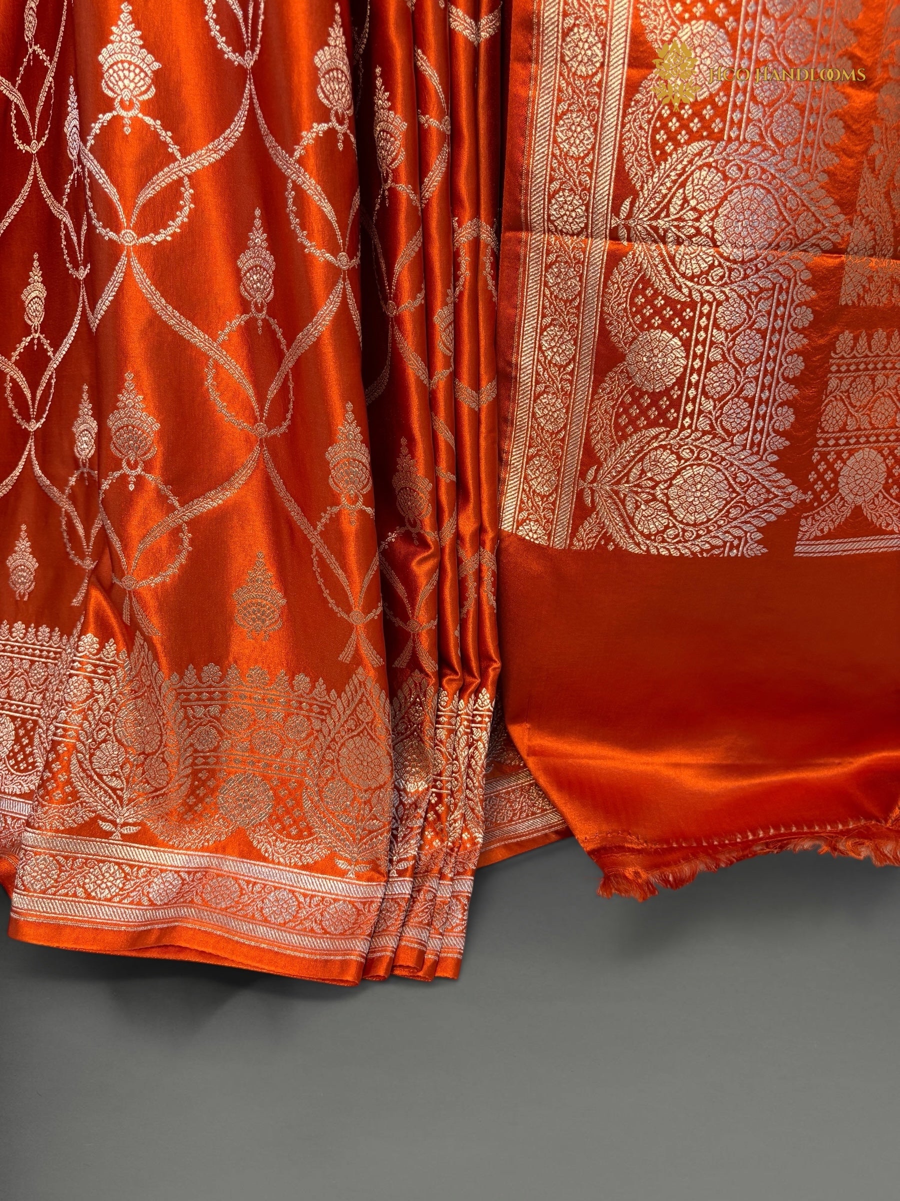 Premium Mashru Katan Silk Banarasi Saree - All Over Jaal Pattern