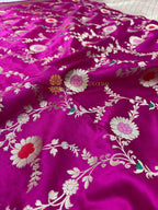 Premium Mashru Katan Silk Meenakari Jangla Banarasi Saree
