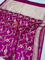 Premium Mashru Katan Silk Meenakari Jangla Banarasi Saree