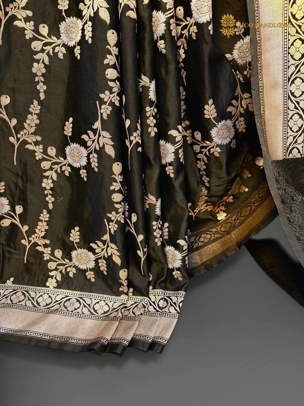 Premium Mashru Katan Silk Banarasi Saree - All Over Jangla