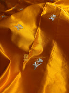 Premium Mashru Katan Silk Banarasi Saree With Floral Motifs