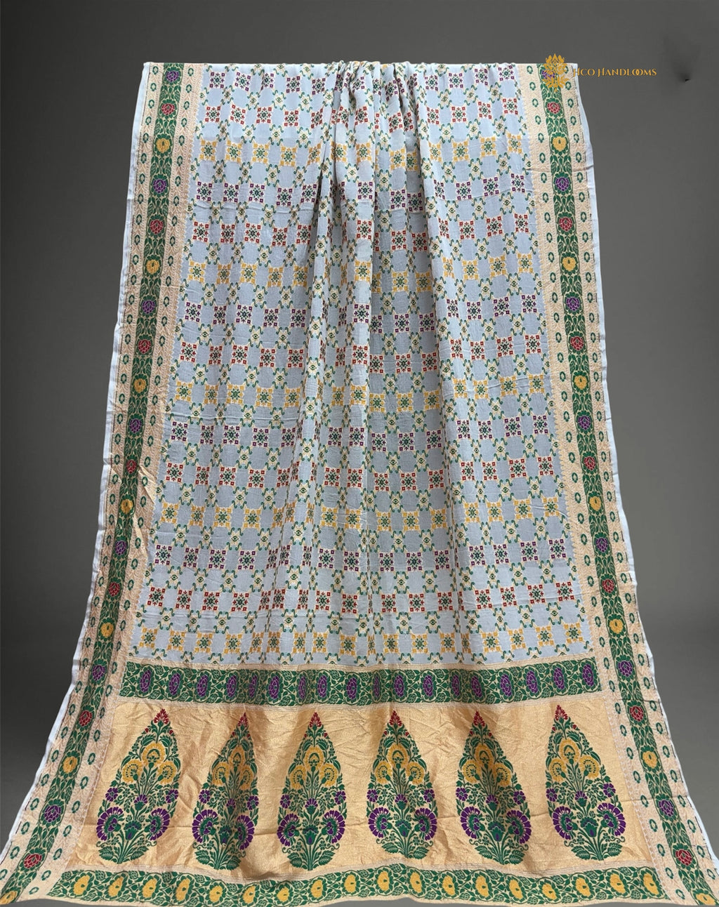 Pure Georgette Meenakari Banarasi Handloom Dupatta