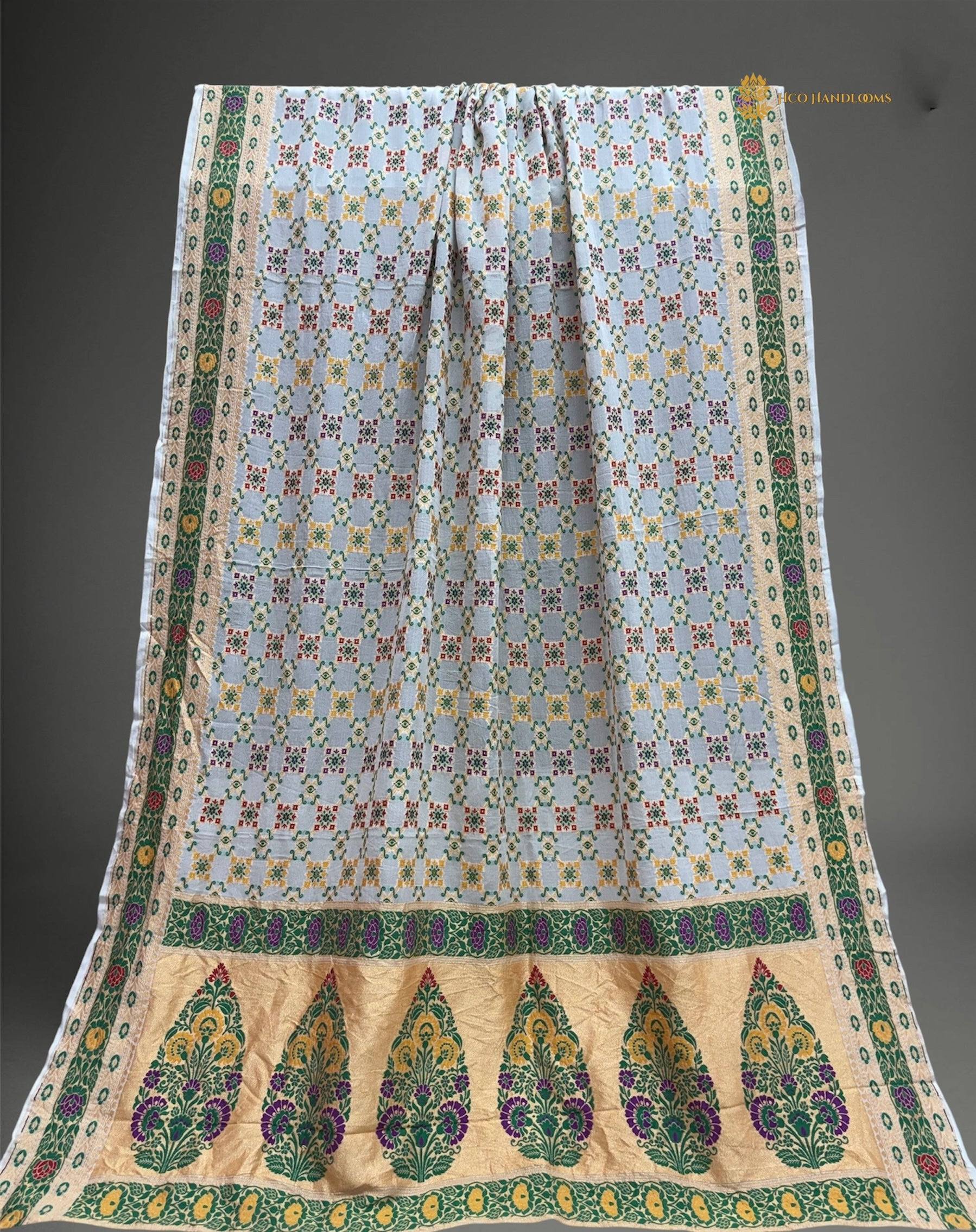 Pure Georgette Meenakari Banarasi Handloom Dupatta