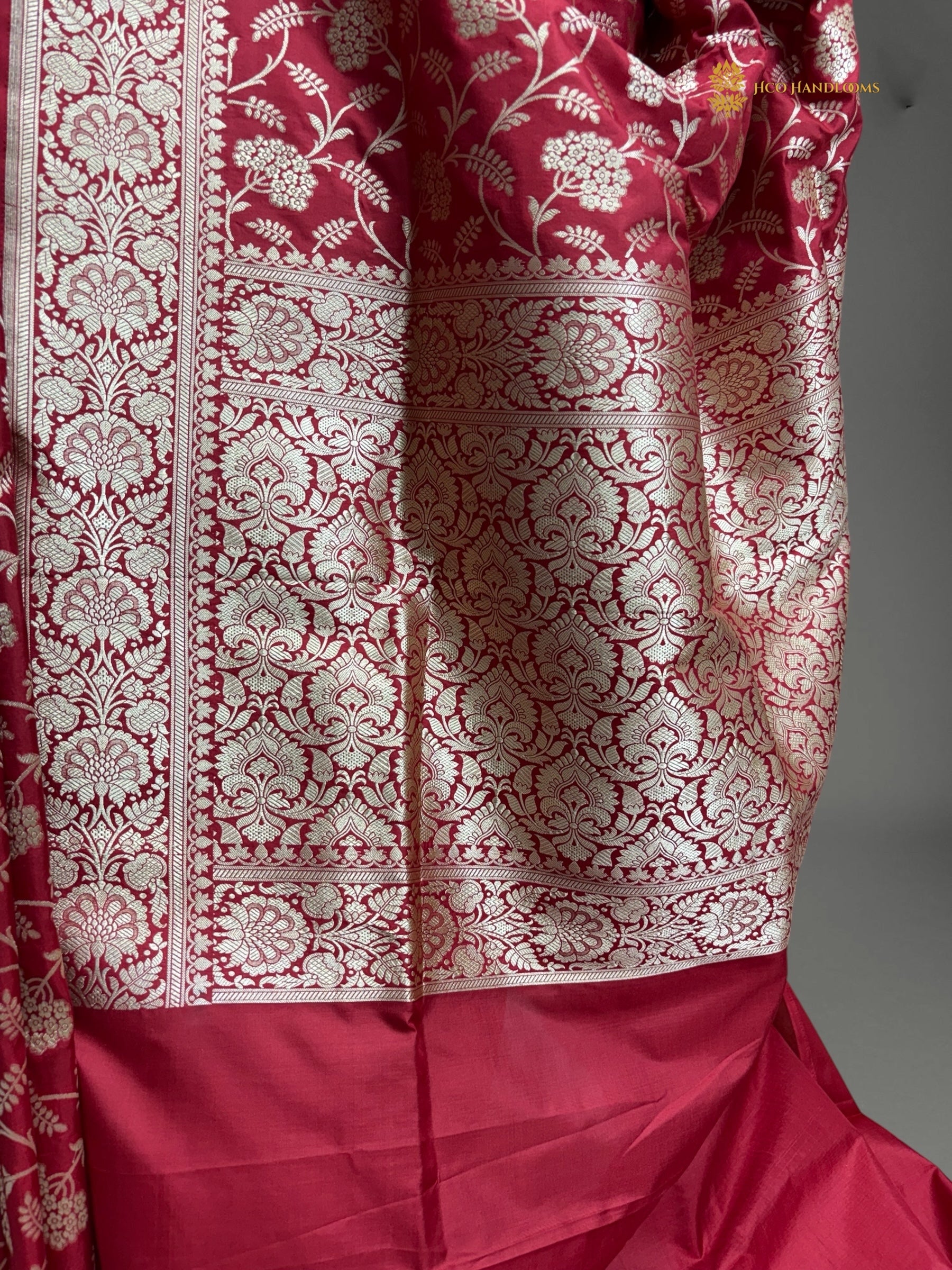 Regal Pure Katan Silk Handloom Banarasi Saree - All Over Jaal Work