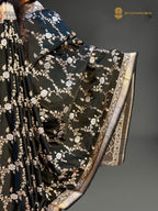 Premium Mashru Katan Silk Banarasi Saree - All Over Jangla