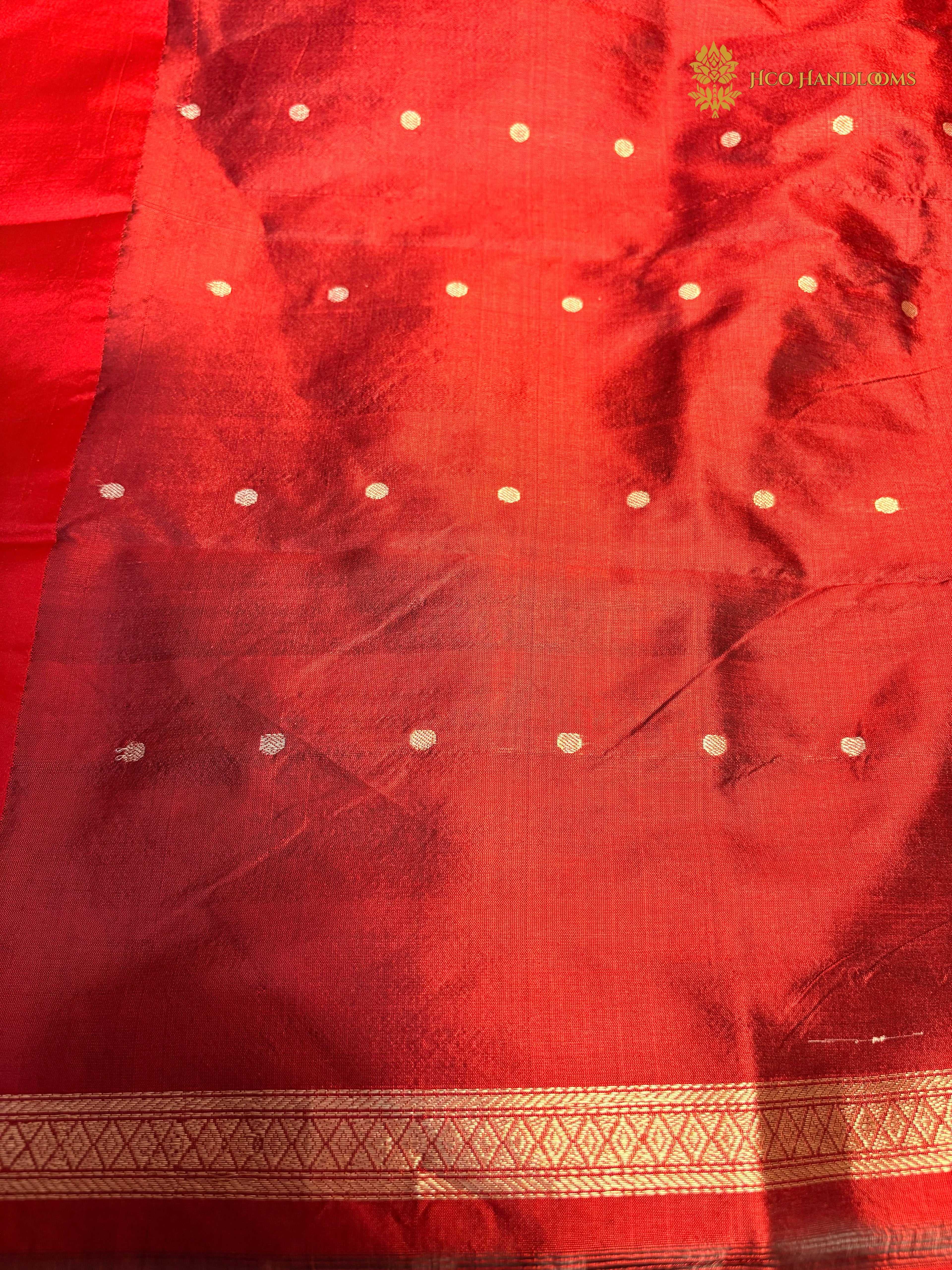 Pure Mango Katan Silk Handloom Banarasi Saree - All Over Kadhua Motifs