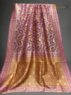 Rangkat Pure Kora Silk Handloom Banarasi saree - All Over Jaal