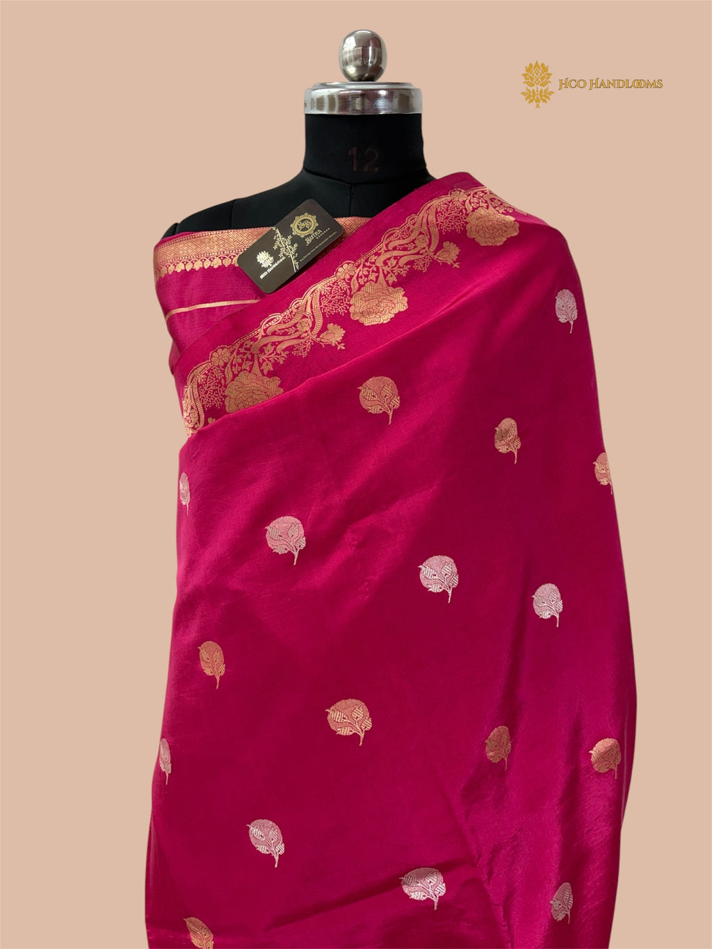 Rani Pink Pure Mango Katan Silk Handloom Banarasi Saree - All Over Kadua Motifs