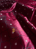 Premium Mashru Katan Silk Banarasi Saree With Floral Motifs