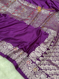Regal Purple Premium Mashru katan Silk Banarasi Saree - All Over Meenakari Skirt
