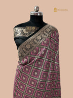 Jet Black Premium Mashru Katan Silk Banarasi Saree - All Over Tanchui Brocade