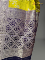 Premium Mashru Crepe Silk Banarasi Saree - All Over Jangla