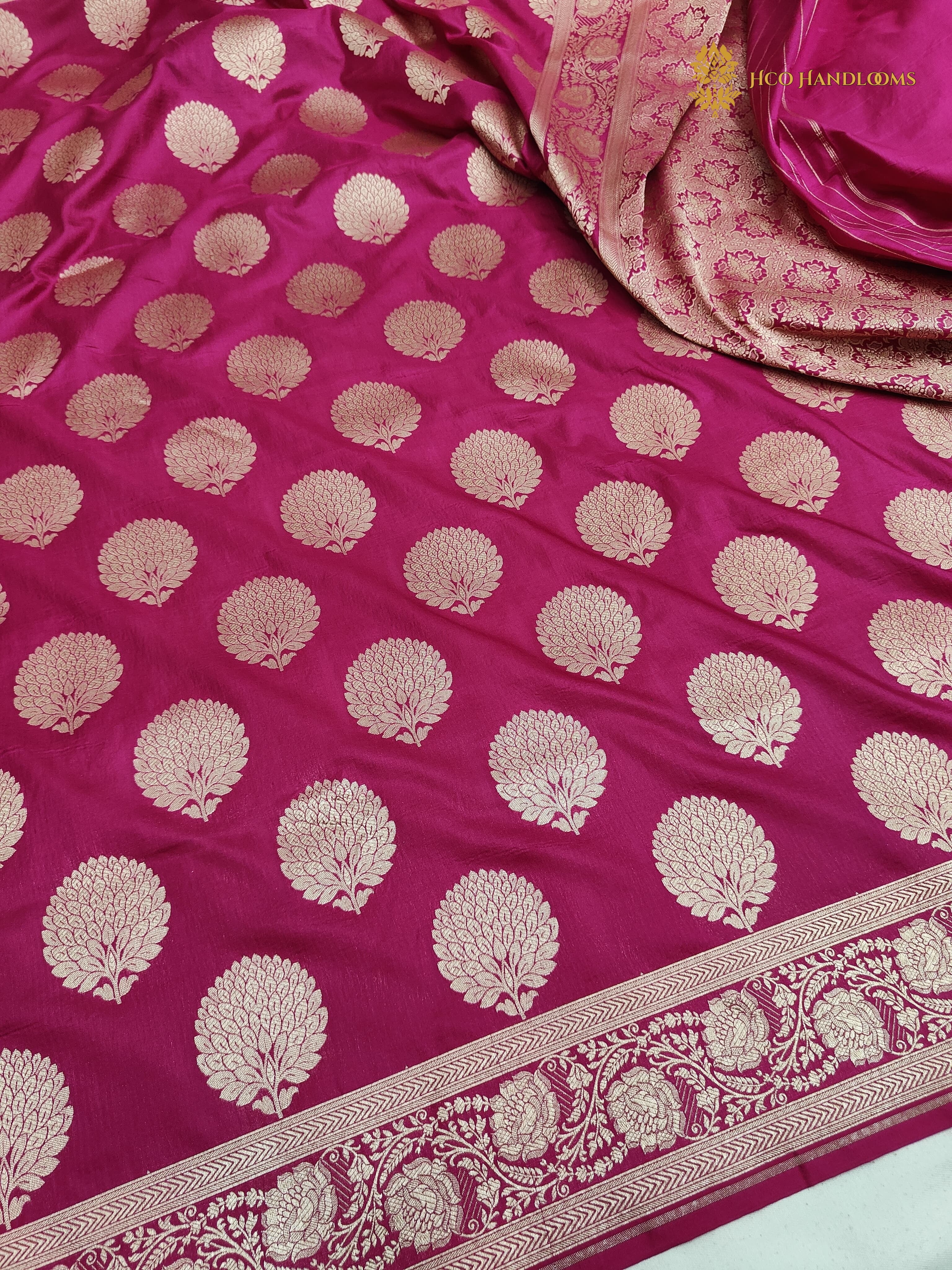 Regal Rani Pure Katan Silk Handloom Banarasi Saree - All Over Motifs