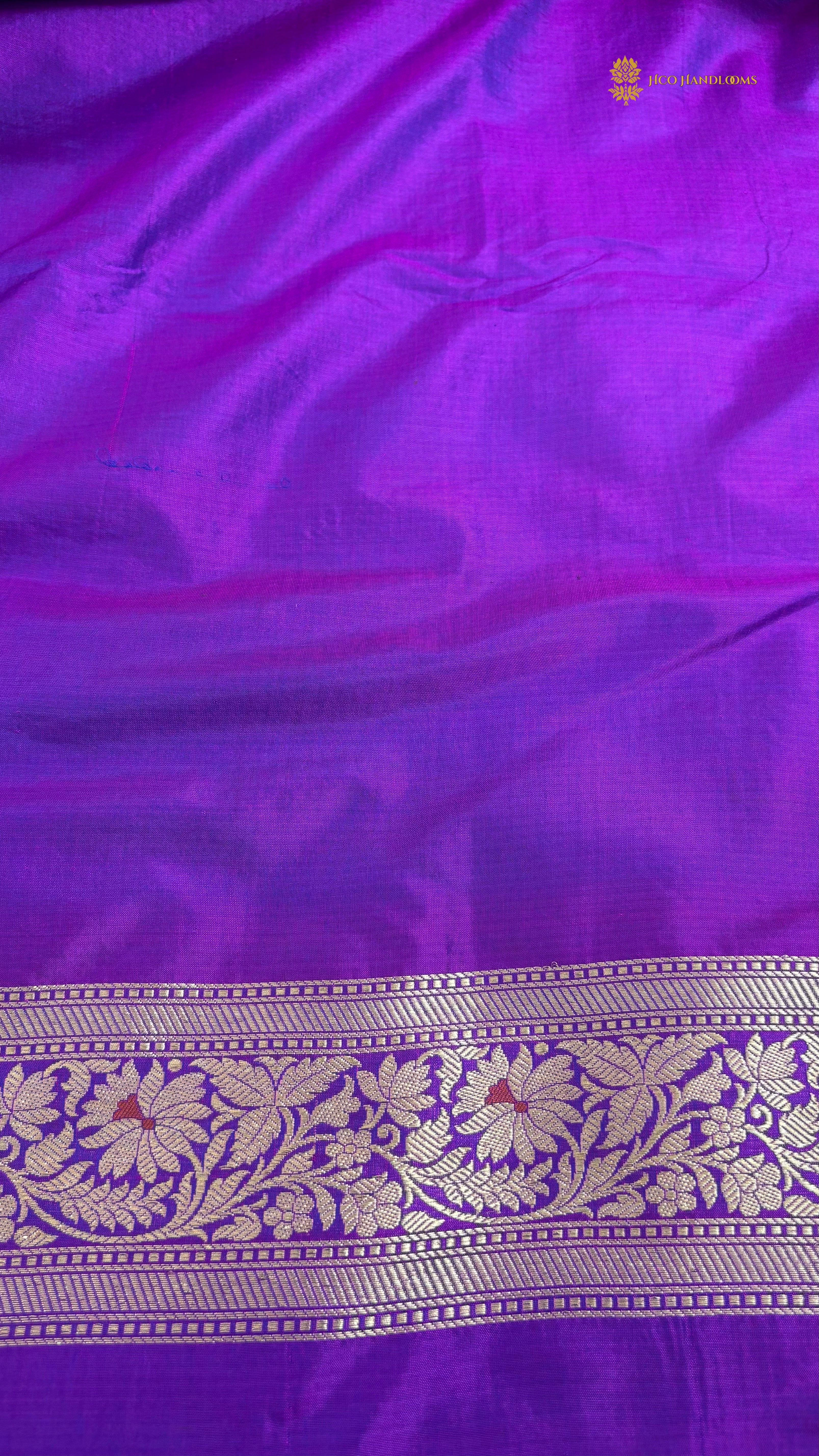 Regal Pure Katan Silk Handloom Banarasi Saree - All Over Jaal Work With Meenakari